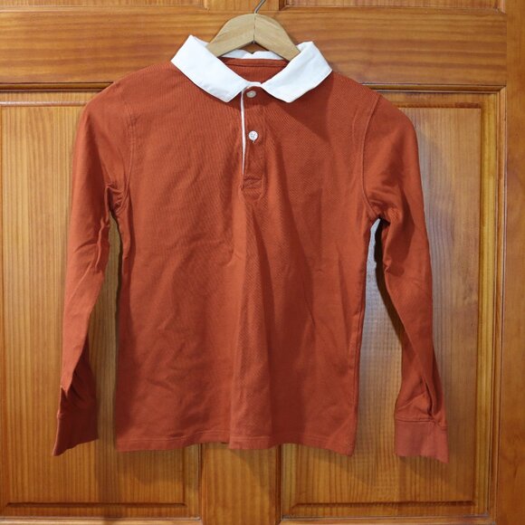 Cat & Jack Boys Rust Orange Polo Shirt 8 - Picture 1 of 7